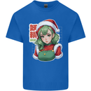 Christmas Anime Girl Xmas Mens Cotton T-Shirt Tee Top Royal Blue