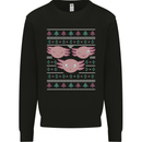 Christmas Axolotl Funny Xmas Kids Sweatshirt Jumper Black