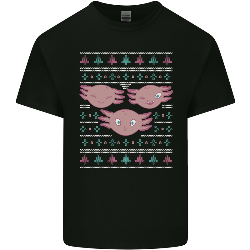 Christmas Axolotl Funny Xmas Kids T-Shirt Childrens Black