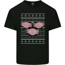 Christmas Axolotl Funny Xmas Mens Cotton T-Shirt Tee Top Black
