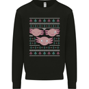 Christmas Axolotl Funny Xmas Mens Sweatshirt Jumper Black