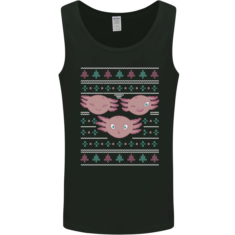 Christmas Axolotl Funny Xmas Mens Vest Tank Top Black