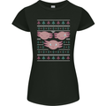 Christmas Axolotl Funny Xmas Womens Petite Cut T-Shirt Black