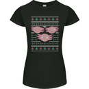 Christmas Axolotl Funny Xmas Womens Petite Cut T-Shirt Black