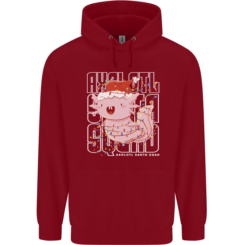 Christmas Axolotl Xmas Childrens Kids Hoodie Red