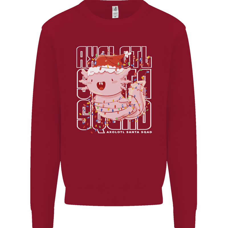 Christmas Axolotl Xmas Mens Sweatshirt Jumper Red