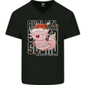 Christmas Axolotl Xmas Mens V-Neck Cotton T-Shirt Black