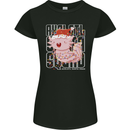 Christmas Axolotl Xmas Womens Petite Cut T-Shirt Black