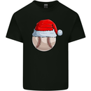 Christmas Baseball With a Santa Hat Xmas Kids T-Shirt Childrens Black