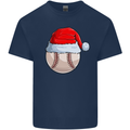 Christmas Baseball With a Santa Hat Xmas Kids T-Shirt Childrens Navy Blue