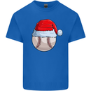 Christmas Baseball With a Santa Hat Xmas Kids T-Shirt Childrens Royal Blue