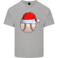 Christmas Baseball With a Santa Hat Xmas Kids T-Shirt Childrens Sports Grey