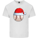 Christmas Baseball With a Santa Hat Xmas Kids T-Shirt Childrens White