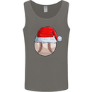 Christmas Baseball With a Santa Hat Xmas Mens Vest Tank Top Charcoal