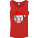 Christmas Baseball With a Santa Hat Xmas Mens Vest Tank Top Red