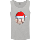 Christmas Baseball With a Santa Hat Xmas Mens Vest Tank Top Sports Grey