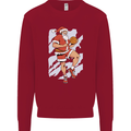 Christmas Basketball Santa Xmas Kids Sweatshirt Jumper Red