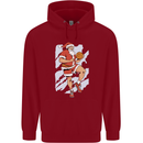 Christmas Basketball Santa Xmas Mens 80% Cotton Hoodie Red