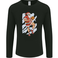 Christmas Basketball Santa Xmas Mens Long Sleeve T-Shirt Black