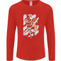 Christmas Basketball Santa Xmas Mens Long Sleeve T-Shirt Red