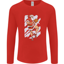 Christmas Basketball Santa Xmas Mens Long Sleeve T-Shirt Red