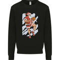 Christmas Basketball Santa Xmas Mens Sweatshirt Jumper Black