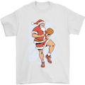 Christmas Basketball Santa Xmas Mens T-Shirt 100% Cotton White