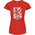 Christmas Basketball Santa Xmas Womens Petite Cut T-Shirt Red