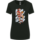 Christmas Basketball Santa Xmas Womens Wider Cut T-Shirt Black