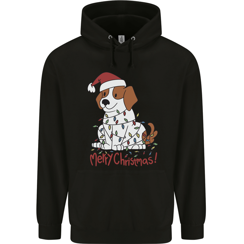 Christmas Beagle Funny Dog Xmas Childrens Kids Hoodie Black