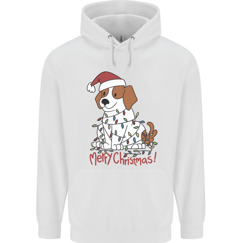 Christmas Beagle Funny Dog Xmas Childrens Kids Hoodie White