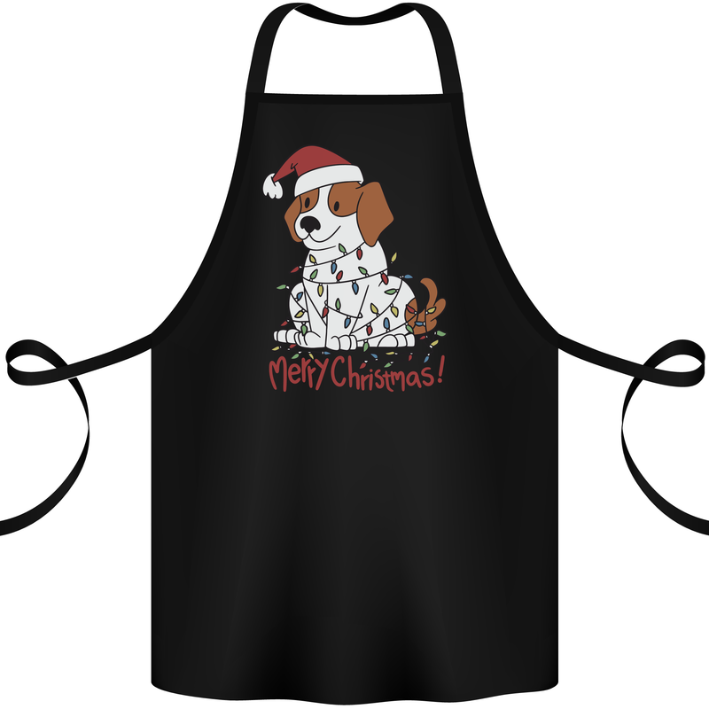 Christmas Beagle Funny Dog Xmas Cotton Apron 100% Organic Black