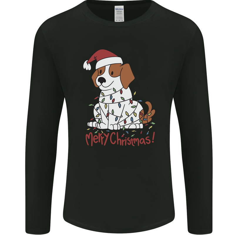 Christmas Beagle Funny Dog Xmas Mens Long Sleeve T-Shirt Black