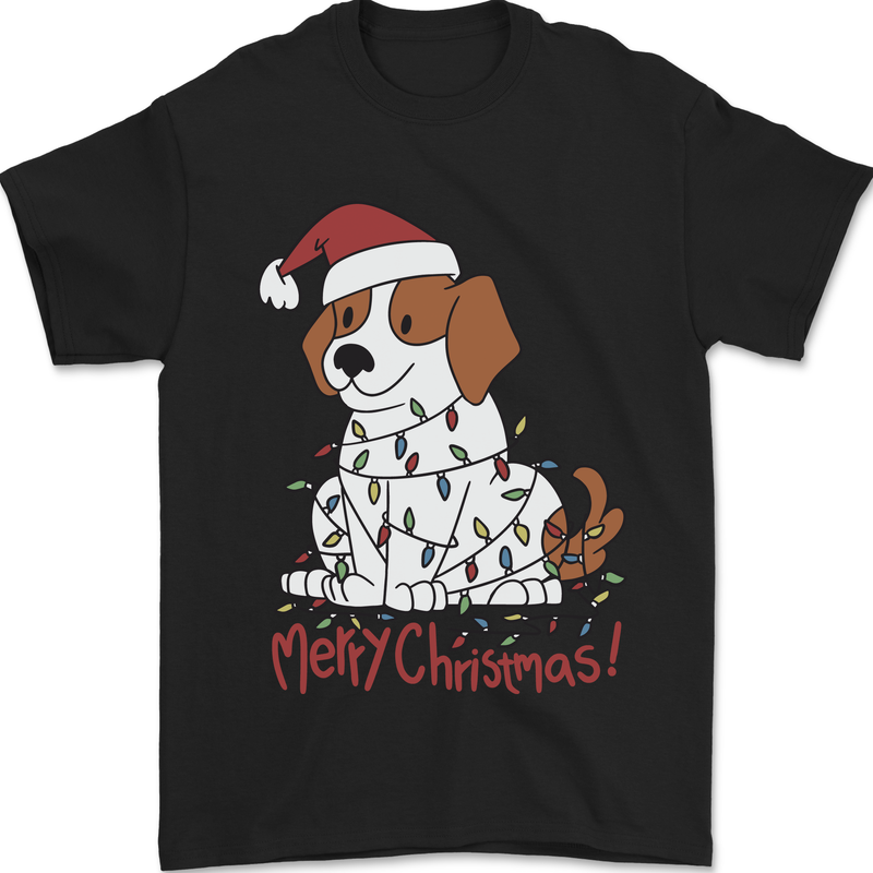 Christmas Beagle Funny Dog Xmas Mens T-Shirt 100% Cotton Black