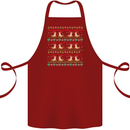 Christmas Bearded Dragon Xmas Reptile Cotton Apron 100% Organic Maroon
