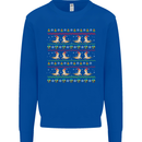 Christmas Bearded Dragon Xmas Reptile Kids Sweatshirt Jumper Royal Blue