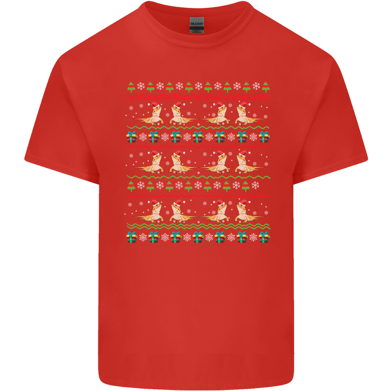 Christmas Bearded Dragon Xmas Reptile Kids T-Shirt Childrens Red