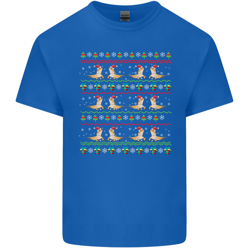 Christmas Bearded Dragon Xmas Reptile Kids T-Shirt Childrens Royal Blue