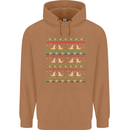 Christmas Bearded Dragon Xmas Reptile Mens 80% Cotton Hoodie Caramel Latte