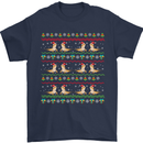 Christmas Bearded Dragon Xmas Reptile Mens T-Shirt 100% Cotton Navy Blue