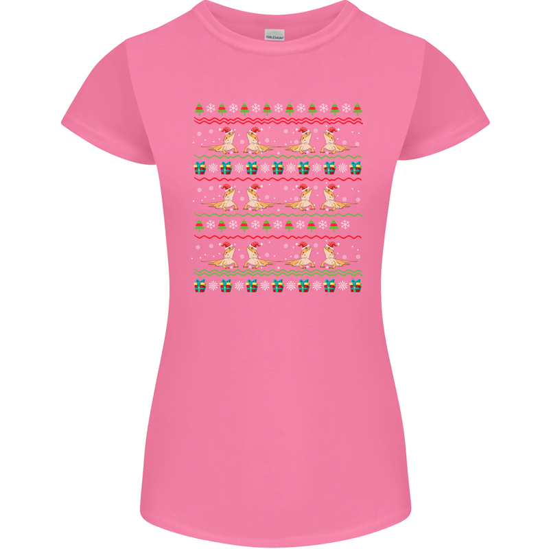Christmas Bearded Dragon Xmas Reptile Womens Petite Cut T-Shirt Azalea