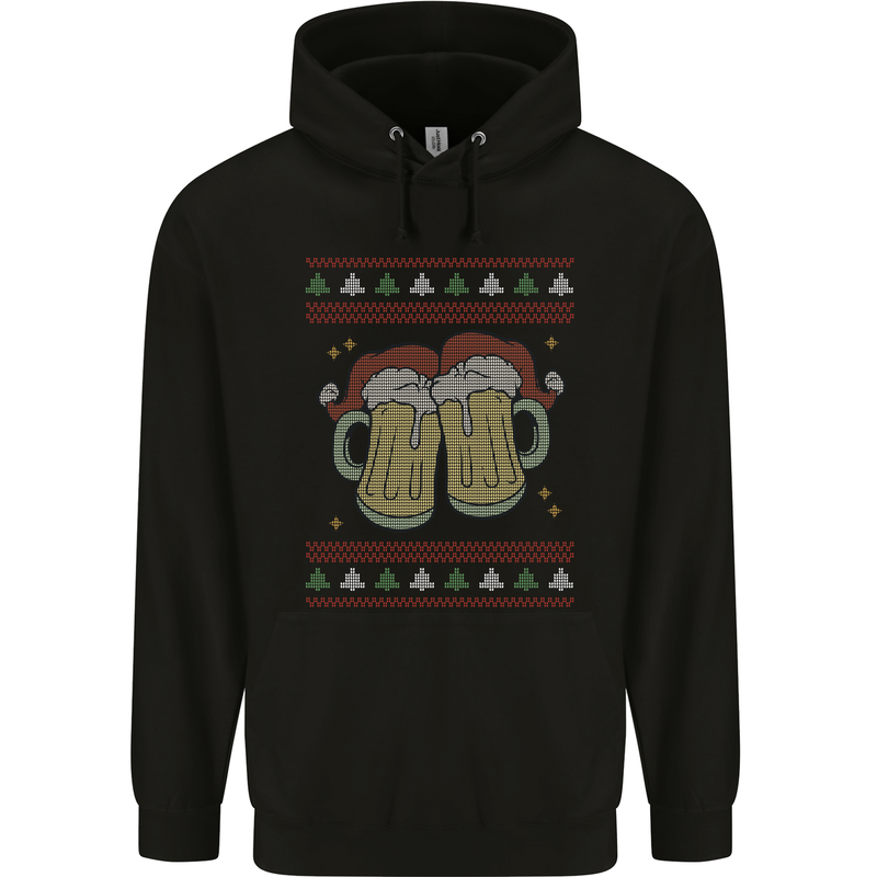 Christmas Beers Funny Xmas Alcohol Drunk Childrens Kids Hoodie Black