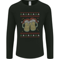Christmas Beers Funny Xmas Alcohol Drunk Mens Long Sleeve T-Shirt Black
