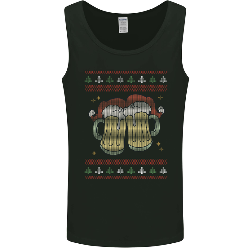 Christmas Beers Funny Xmas Alcohol Drunk Mens Vest Tank Top Black
