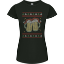 Christmas Beers Funny Xmas Alcohol Drunk Womens Petite Cut T-Shirt Black