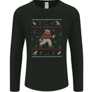 Christmas Bigfoot Funny Xmas Mens Long Sleeve T-Shirt Black
