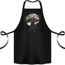 Christmas Bigfoot With an Xmas Tree Cotton Apron 100% Organic Black