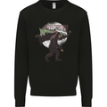 Christmas Bigfoot With an Xmas Tree Kids Sweatshirt Jumper Black