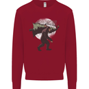 Christmas Bigfoot With an Xmas Tree Kids Sweatshirt Jumper Red