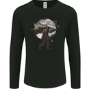 Christmas Bigfoot With an Xmas Tree Mens Long Sleeve T-Shirt Black